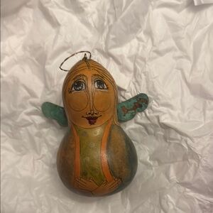 Handcrafted Angel Ornament with Blue Wings